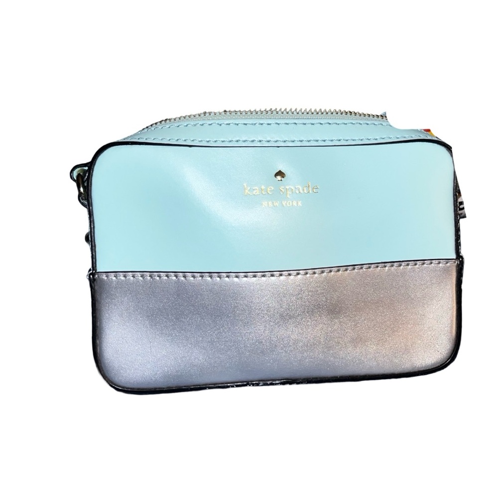 Kate Spade Aqua and Silver Crossbody Bag